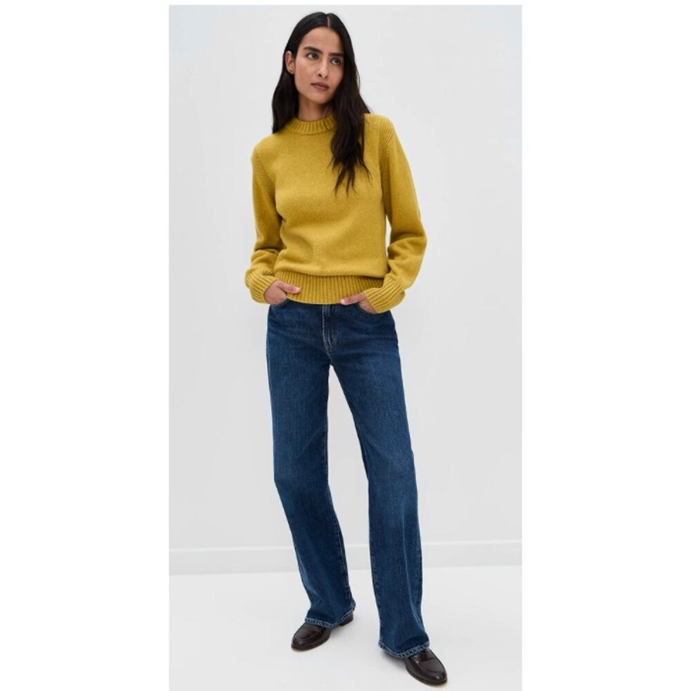 Aligne Dion Crewneck Sweater Hot Mustard Cotton Wool XL NWT $170